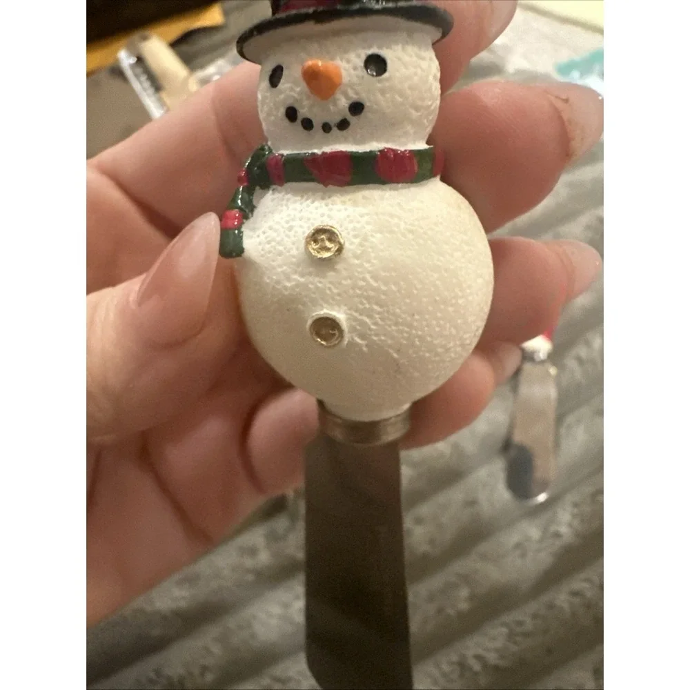 Vintage 1994‎ Christmas Holiday Cheese Butter Spreaders Stainless Steel Knives